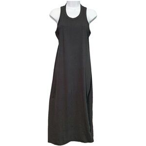 Double Zero‎ Black Sleeveless Racerback Jersey Knit Dress Raw Hem